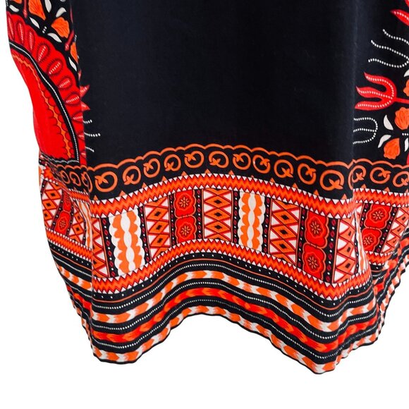 Raan Pah Muang Dashiki Top 3XL Black Red Cotton Festival Boho Summer Vacation - Picture 13 of 13
